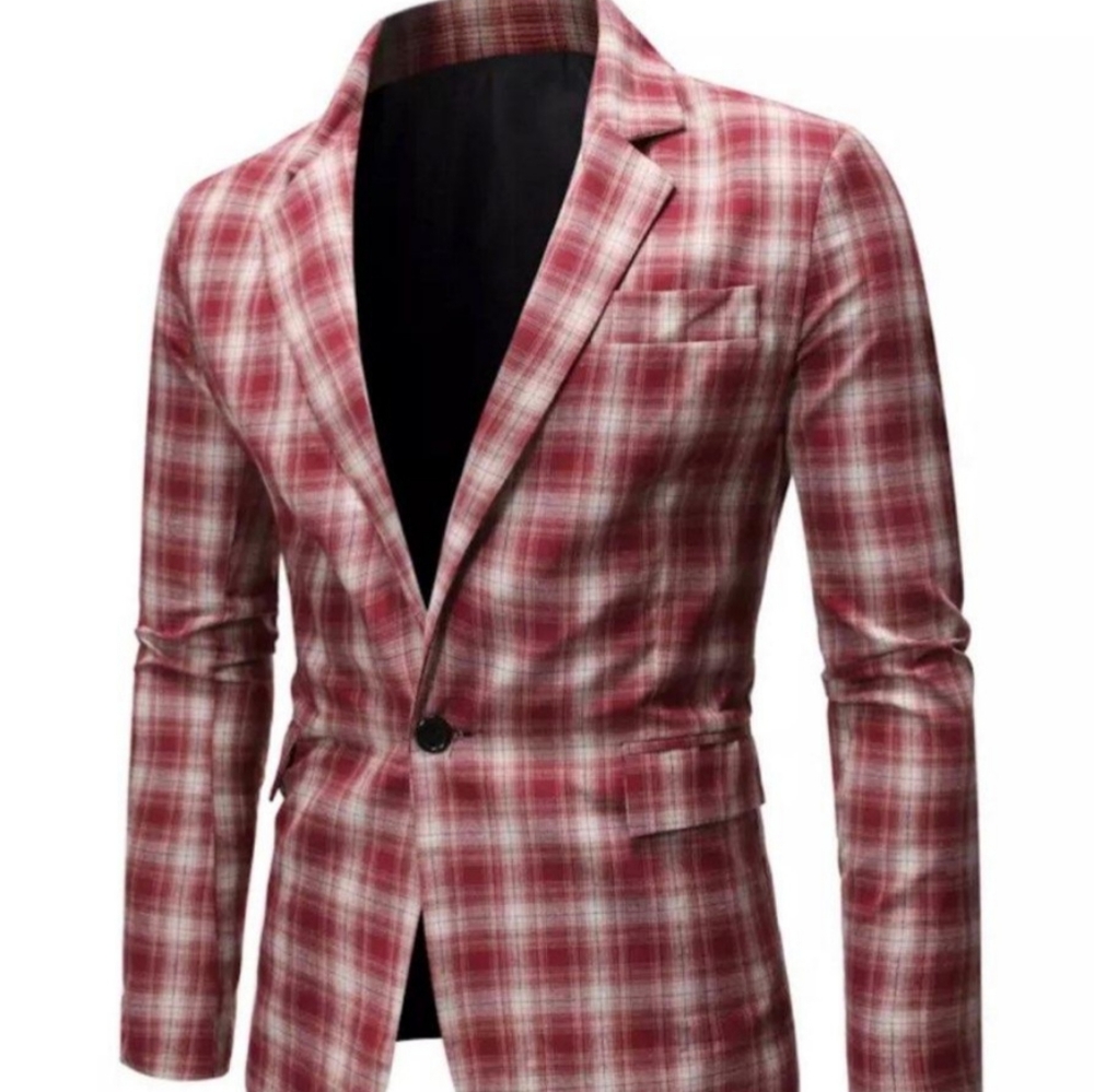 Plaid Mens Sports Jacket